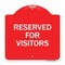 Signmission Reserved Parking Sign Reserved Parking for Visitors, Red & White Alum Sign, 18" x 18", RW-1818-23041 A-DES-RW-1818-23041 - alternate 1